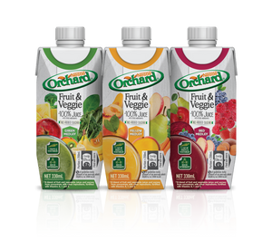 Orchard Fruit & Veggie 100% Juice Mix (Grn/Red/Ylw) (330ml)