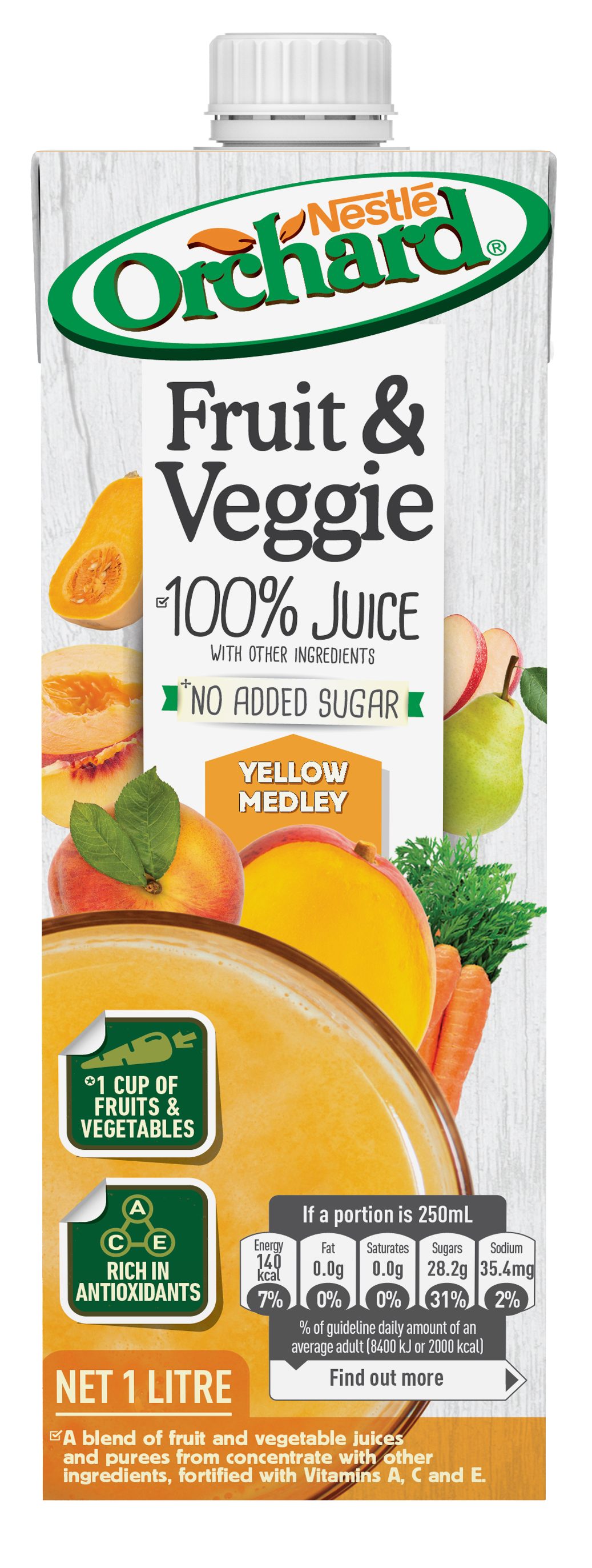 Orchard Fruit & Veggie 100% Juice Yellow (1L)