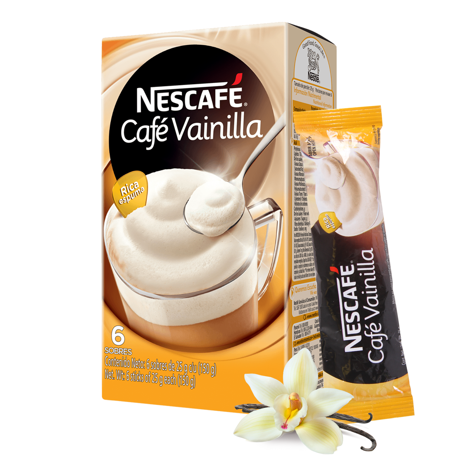 NESCAFE CAPPUCCINO VANILLA COFFEE STICKS 12X18.5GR