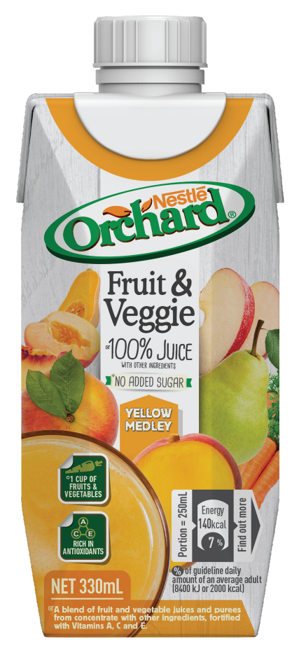 Orchard Fruit & Veggie 100% Juice Yellow (330ml)